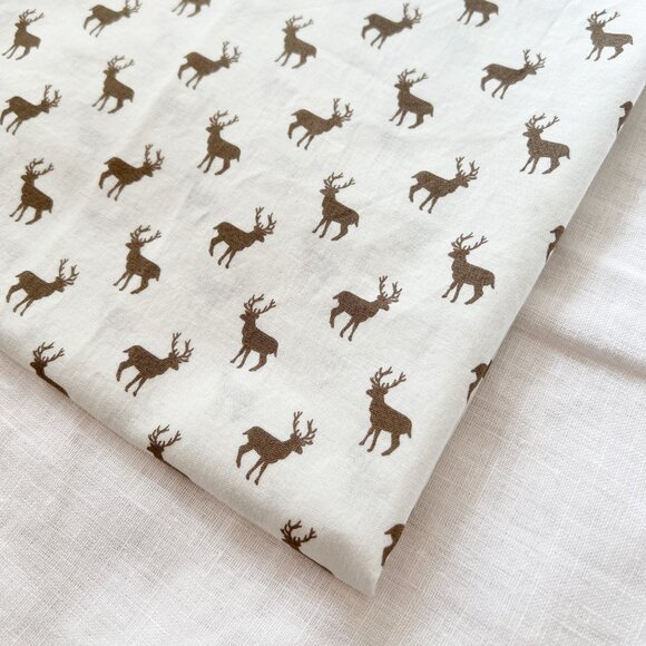 Stags - Silver / Taupe - Fabric *Pre-Washed - Picture 2 of 4
